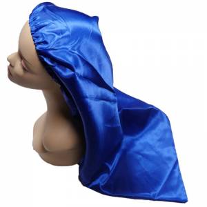 Long Silk Bonnet - Blue