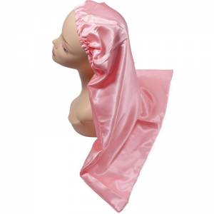 Long Silk Bonnet - Blush Pink