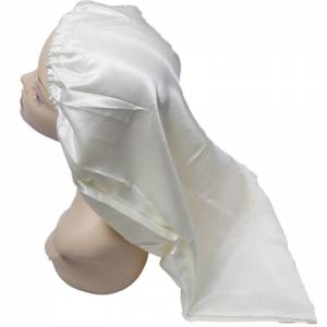 Long Silk Bonnet - Cream