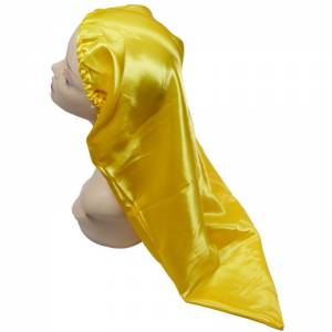Long Silk Bonnet - Golden Yellow