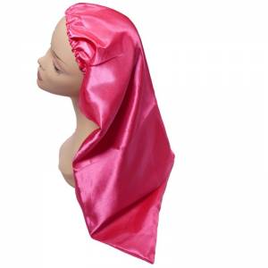 Long Silk Bonnet - Hot Pink