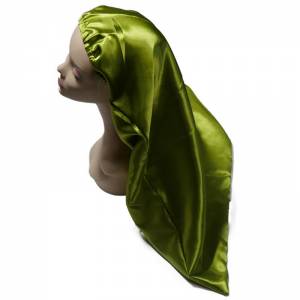 Long Silk Bonnet - Lime Green