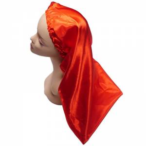 Long Silk Bonnet - Pearl Red