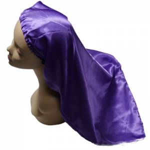 Long Silk Bonnet - Purple