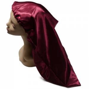 Long Silk Bonnet - Ruby Red