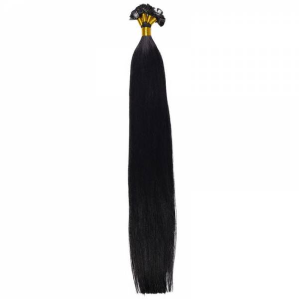 Jet Black Flat-Tip - 5 Packs (125 Grams- Thin Hair)